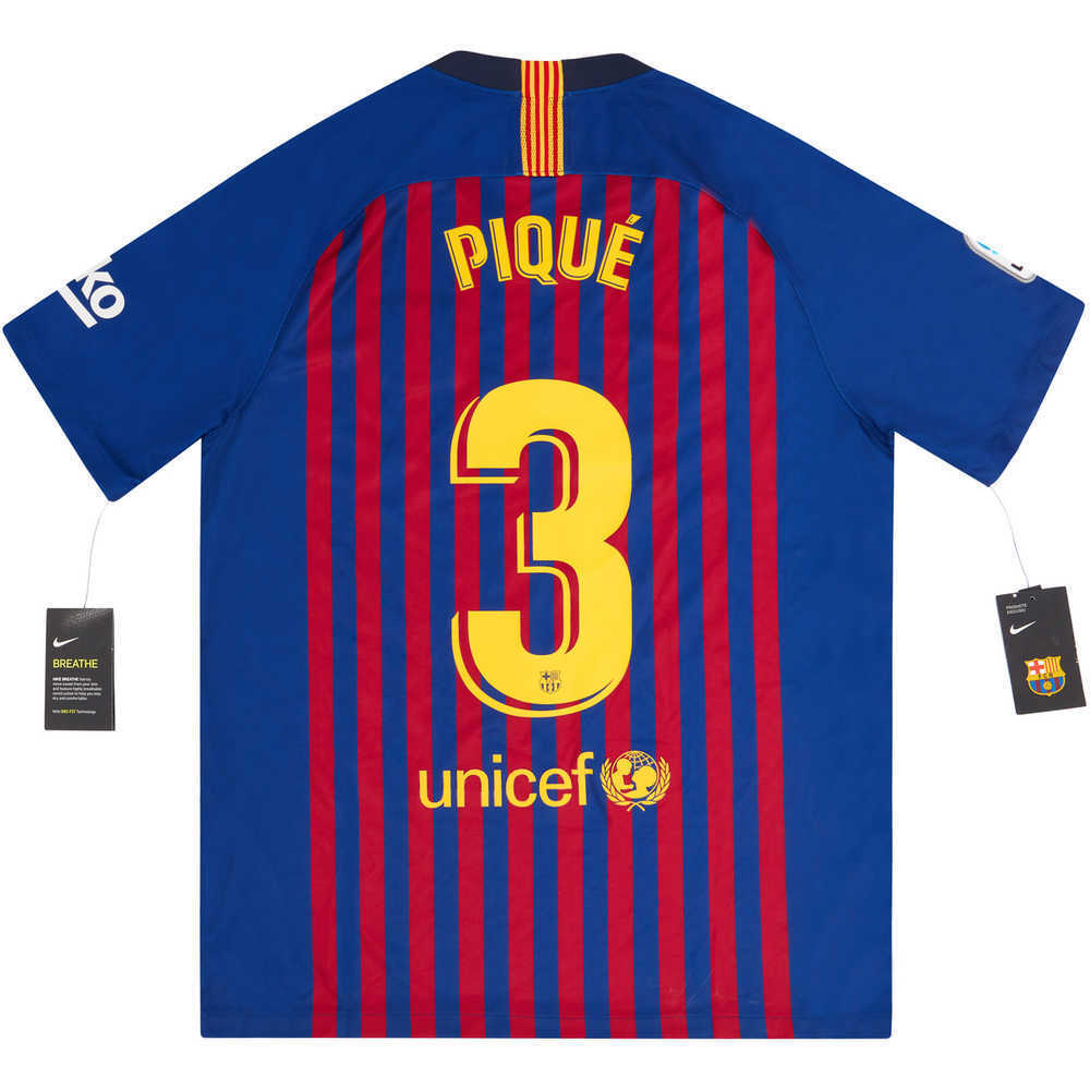 2018-19 Barcelona Home Shirt Piqué #3 *w/Tags* L