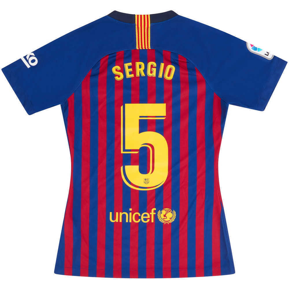 2018-19 Barcelona Home Shirt Sergio #5 *As New* Women's (XS)