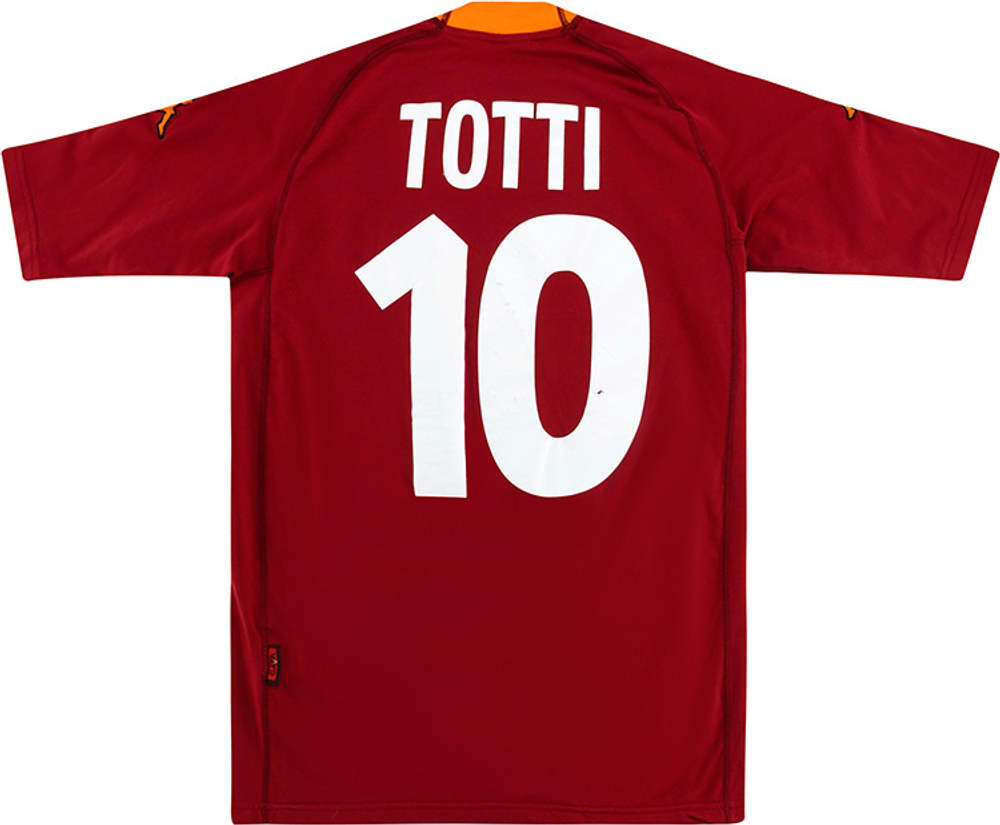 2000-01 Roma Home Shirt Totti #10 (Very Good) L