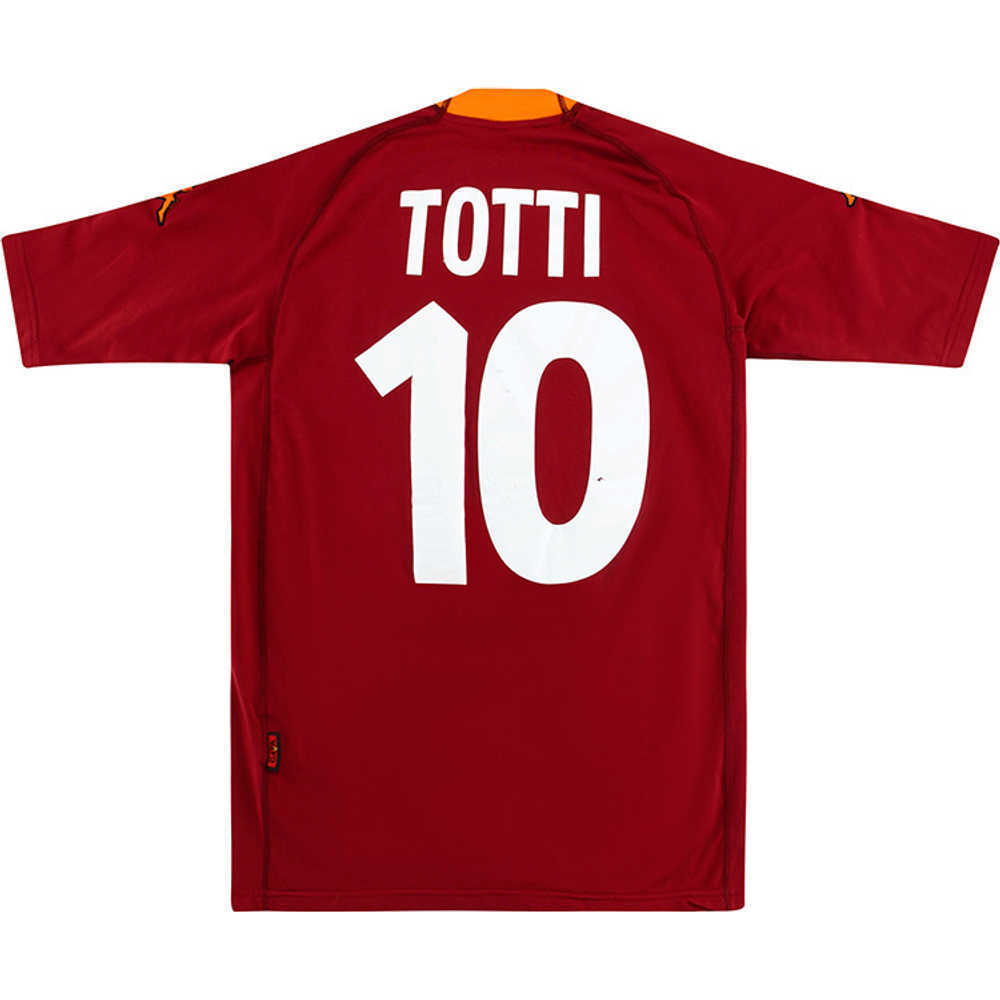 2000-01 Roma Home Shirt Totti #10 (Very Good) L