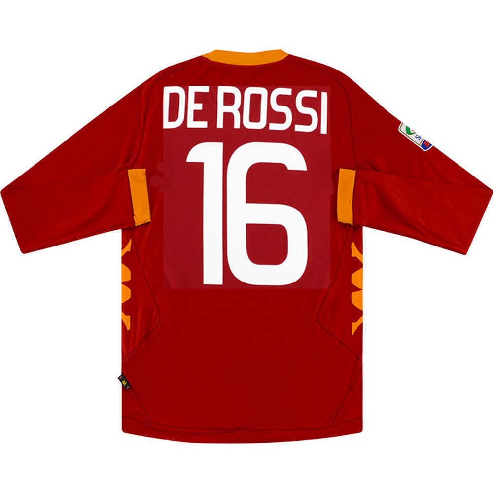 2011-12 Roma Home L/S Shirt De Rossi #16 (Very Good) XL