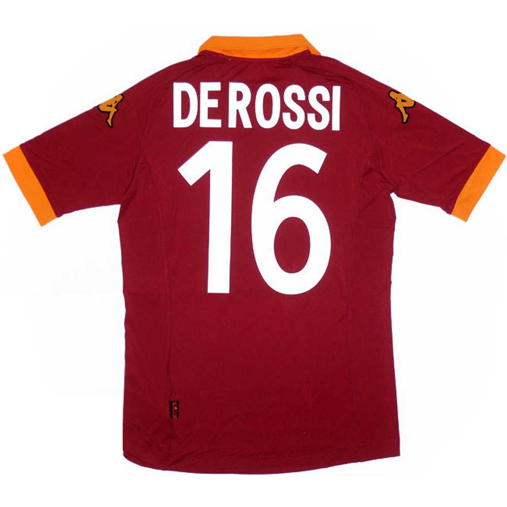 2012-13 Roma Home Shirt De Rossi #16 (Excellent) XL