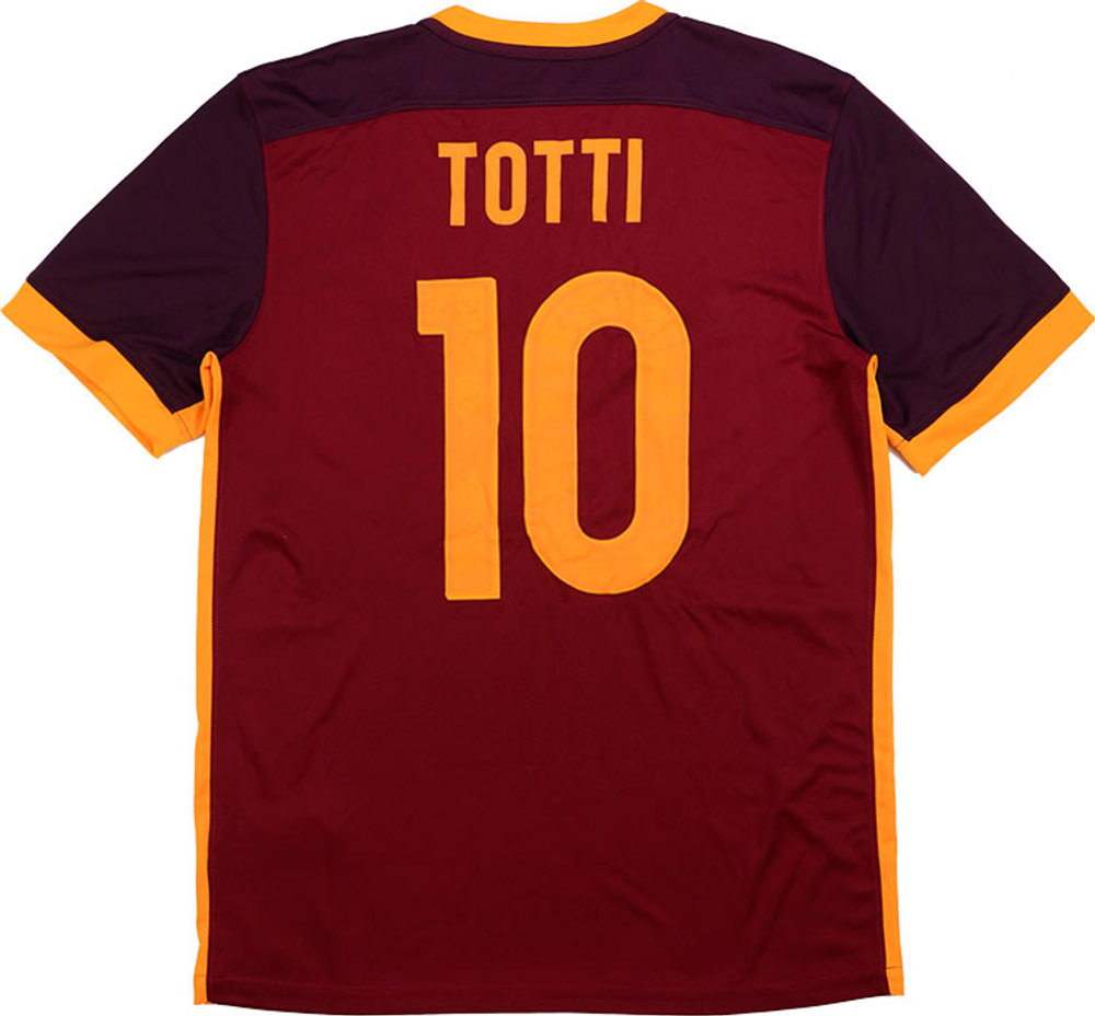 2015-16 Roma Home Shirt Totti #10 (Very Good) S