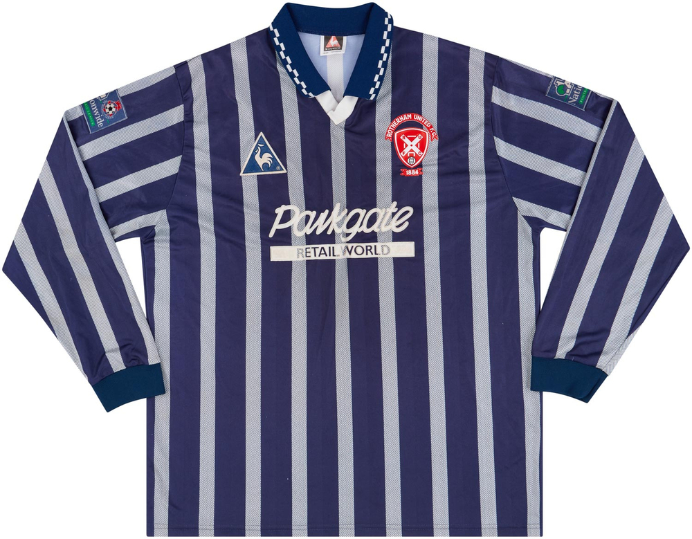 1996-97 Rotherham Match Issue Away L/S Shirt #13-Match Worn Shirts Rotherham Match Issue