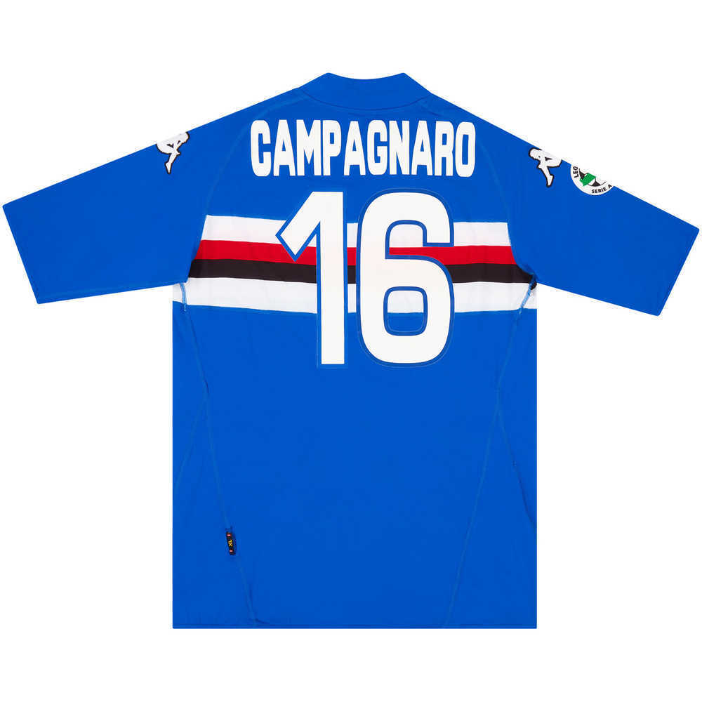 2007-08 Sampdoria Match Issue Home Shirt Campagnaro #16
