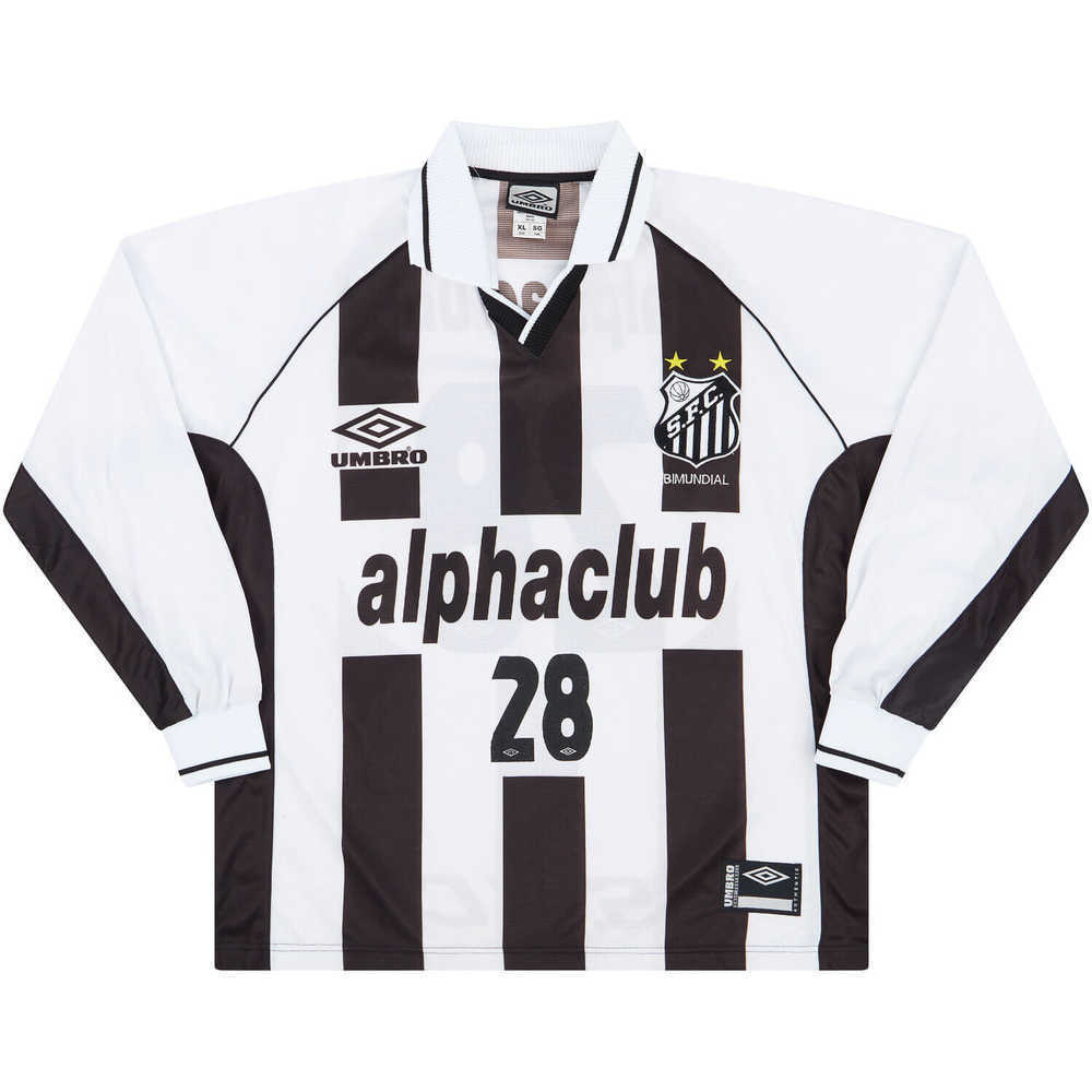 2000 Santos Match Issue Away L/S Shirt #28