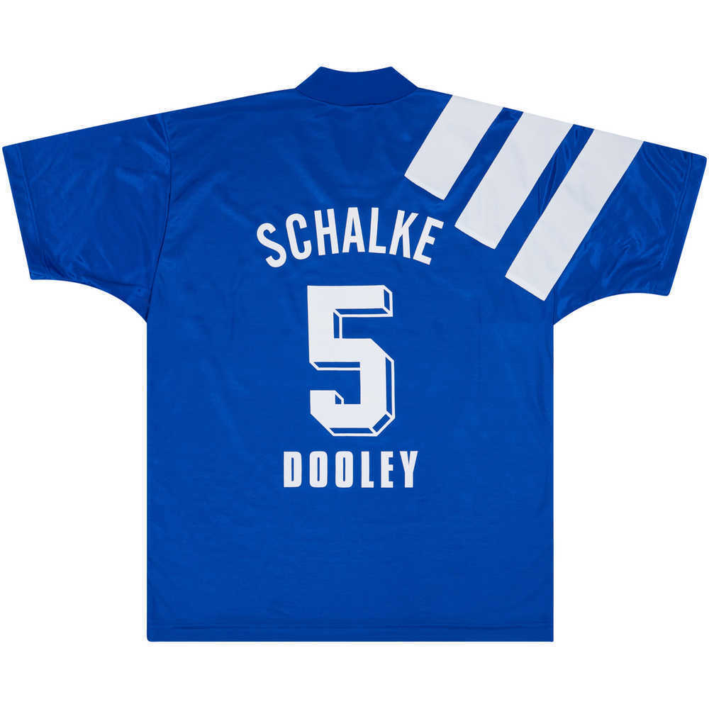 1994-96 Schalke Signed Home Shirt Dooley #5 (Excellent) L