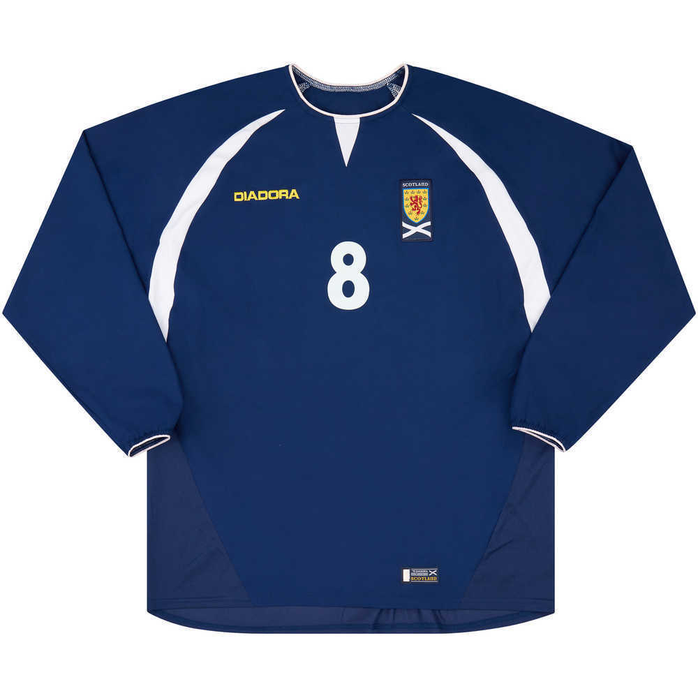 2004 Scotland Match Issue Home L/S Shirt #8 (Holt) v Denmark
