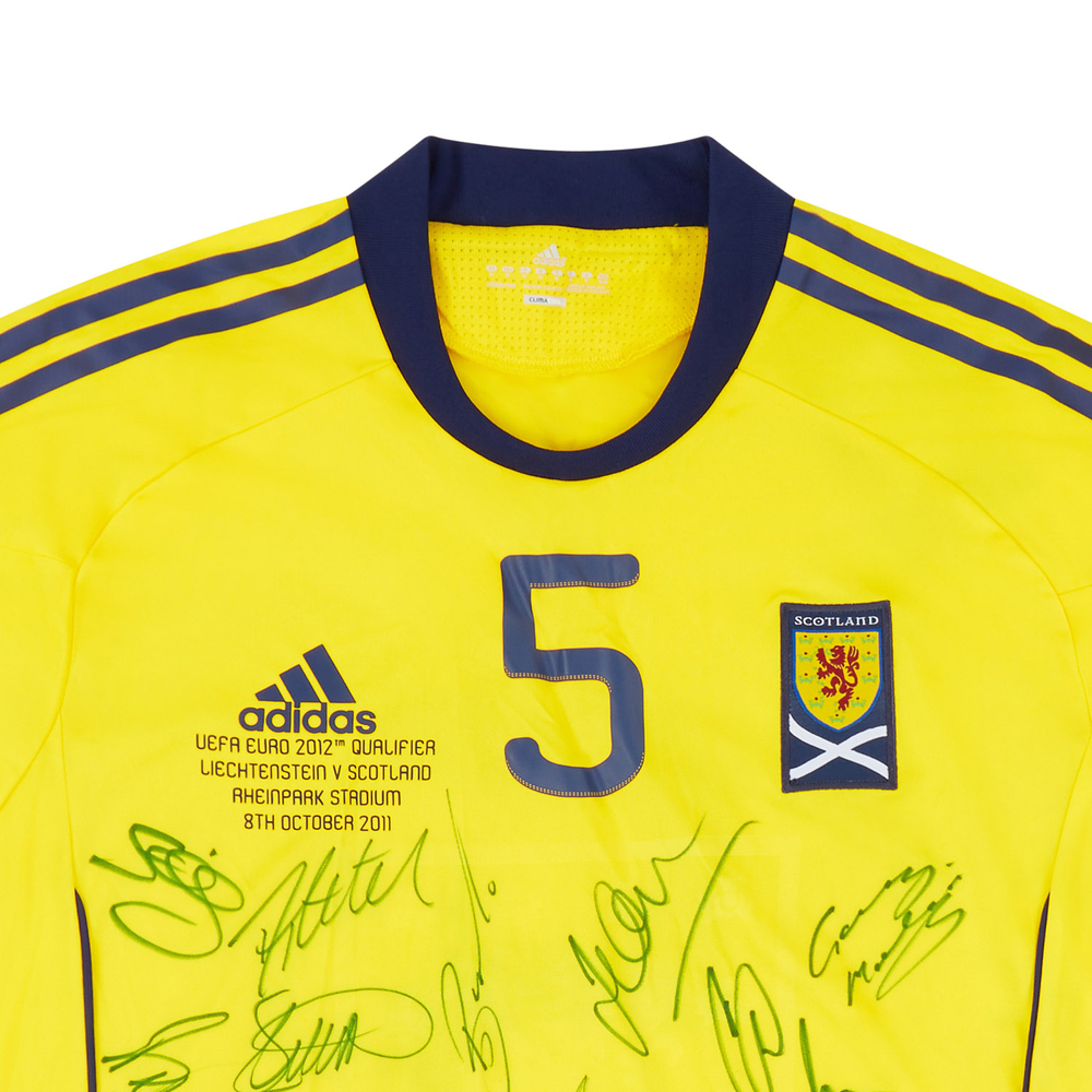 2011 Scotland Match Issue Signed Away L/S Shirt #5 (v Leichtenstein)