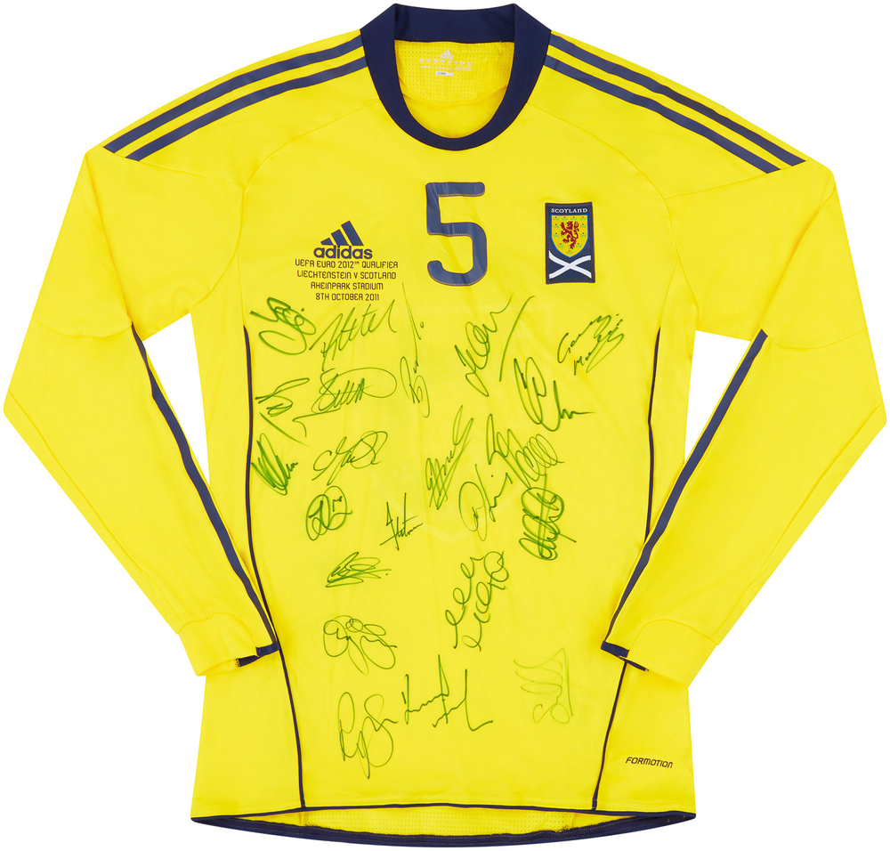 2011 Scotland Match Issue Signed Away L/S Shirt #5 (v Leichtenstein)
