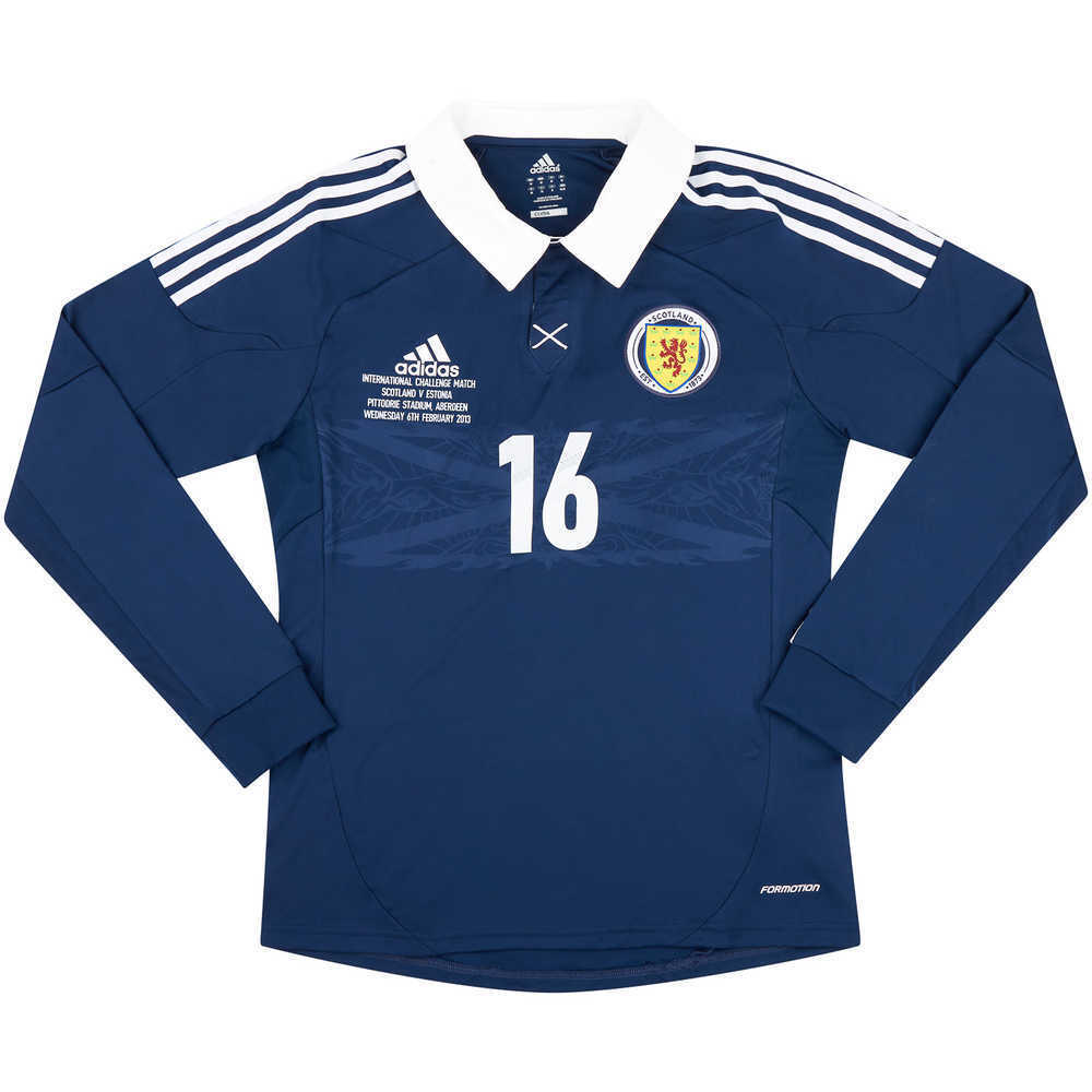 2013 Scotland Match Issue Home L/S Shirt Bardsley #16 (v Estonia)