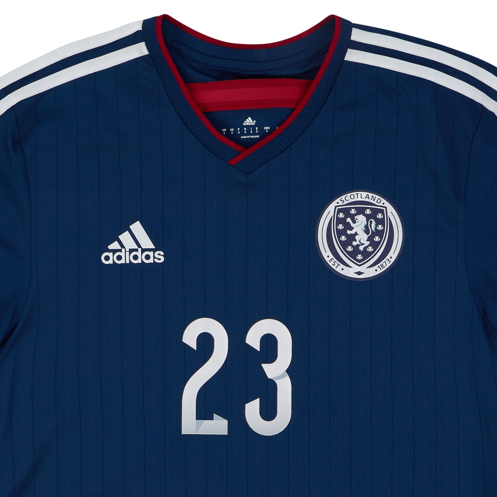 2014-15 Scotland Match Issue Home L/S Shirt #23-Match Worn Shirts Scotland Match Issue