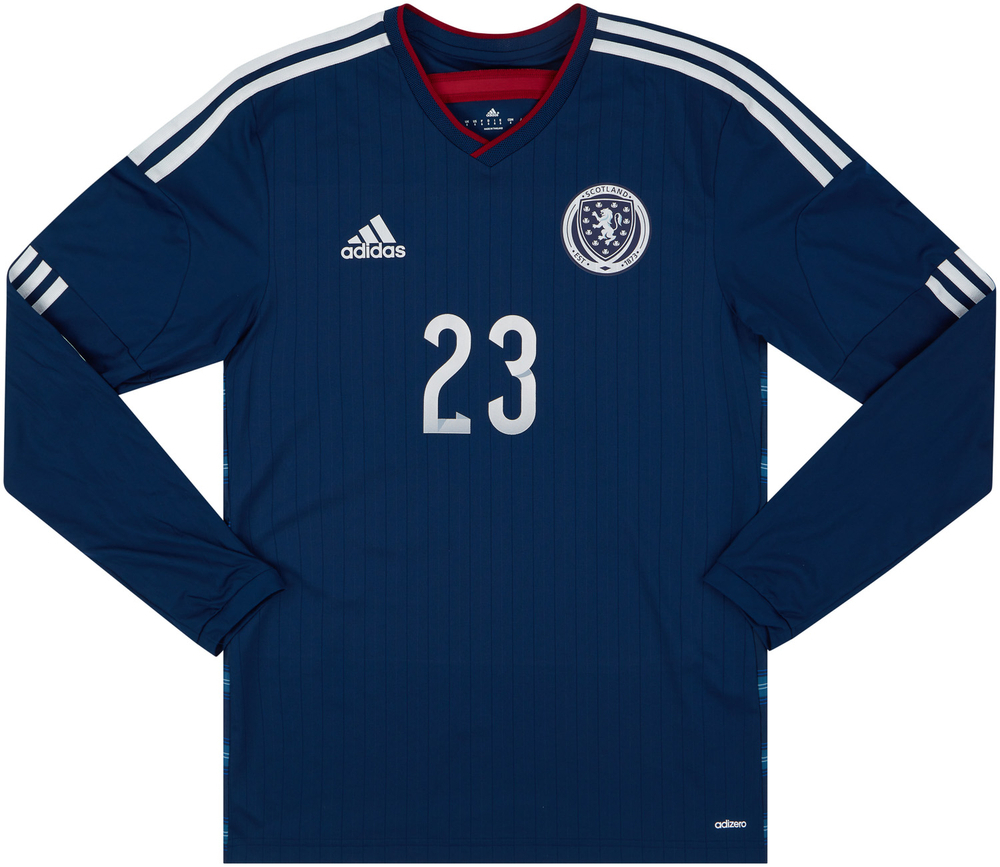 2014-15 Scotland Match Issue Home L/S Shirt #23-Match Worn Shirts Scotland Match Issue