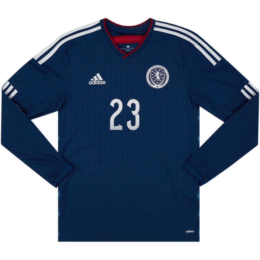 2014-15 Scotland Match Issue Home L/S Shirt #23