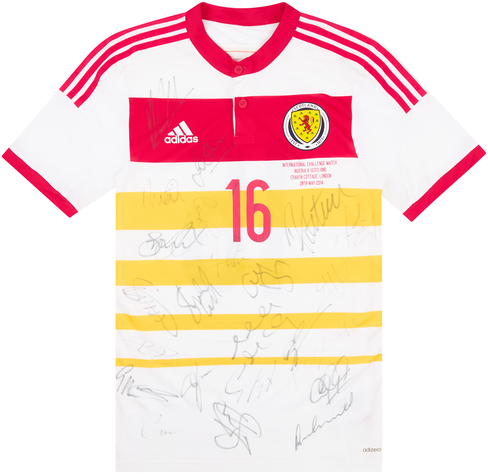2014 Scotland Match Issue Signed Away Shirt #16 (v Nigeria)-Scotland Match Worn Shirts Match Issue