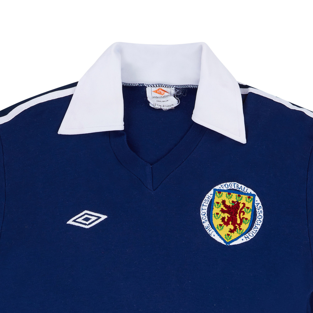 1980-82 Scotland Match Issue Home L/S Shirt #14 (Narey)-Match Worn Shirts Scotland Certified Match Worn