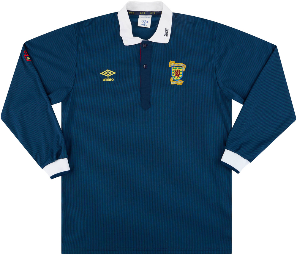 1988-91 Scotland Match Issue Home L/S Shirt #8-Match Worn Shirts Scotland Certified Match Worn