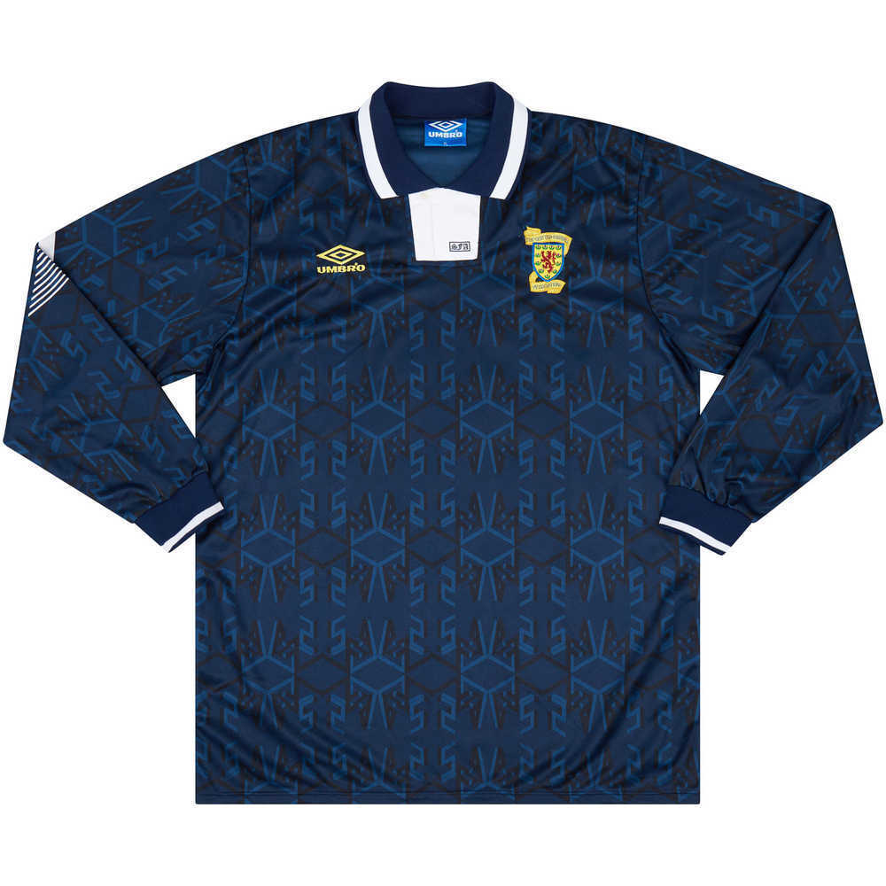 1992-93 Scotland Match Issue Home L/S Shirt #20
