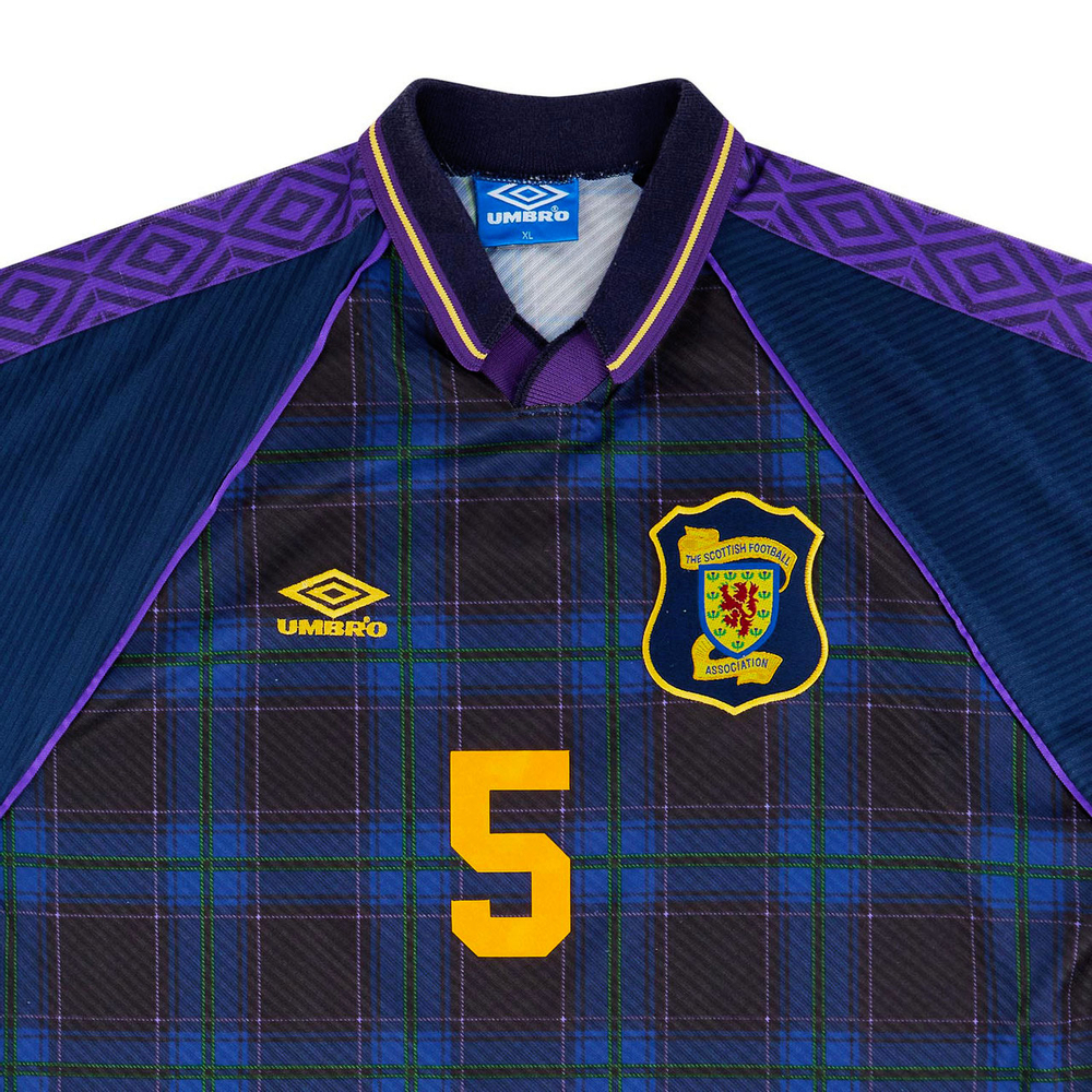 1994-96 Scotland Home Shirt Hendry #5 (Excellent) XL-Specials Scotland Names & Numbers Cult Heroes