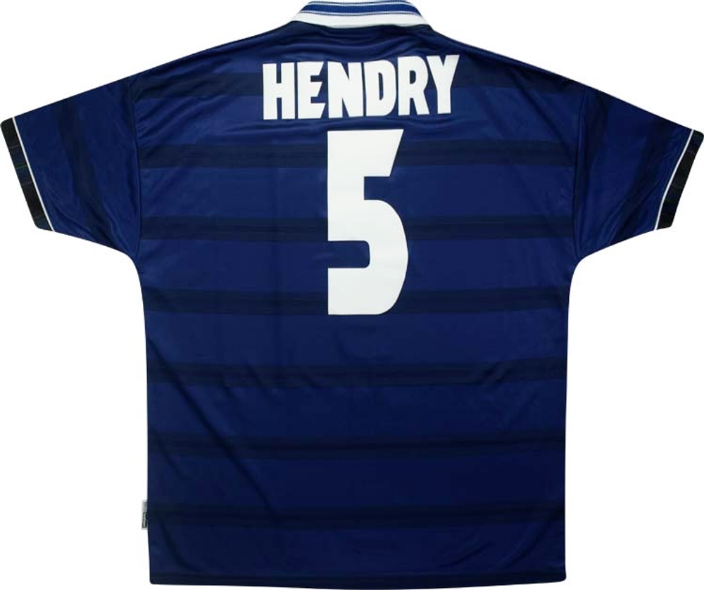 1998-00 Scotland Home Shirt Hendry #5 (Excellent) XL-Scotland Names & Numbers France 1998 Cult Heroes