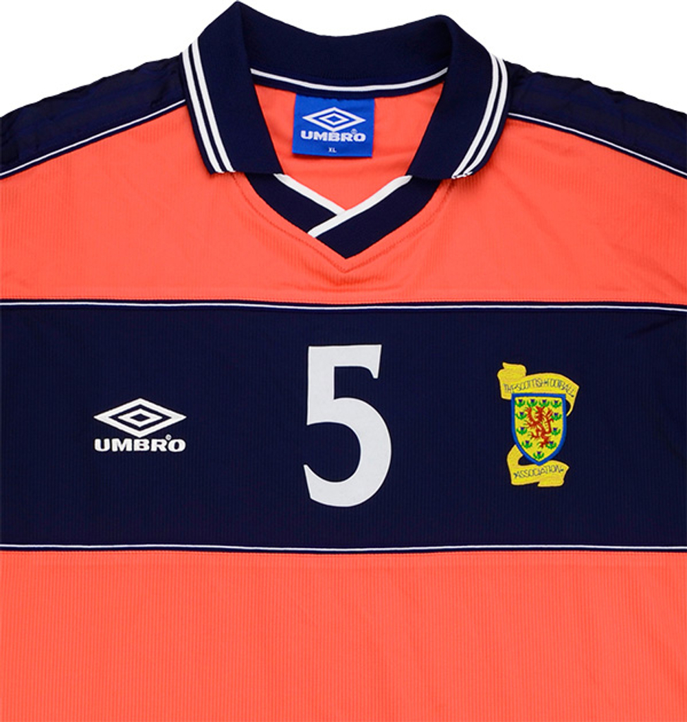 1999-00 Scotland Match Issue Away Shirt #5 (Hendry)-Match Worn Shirts Scotland Certified Match Worn