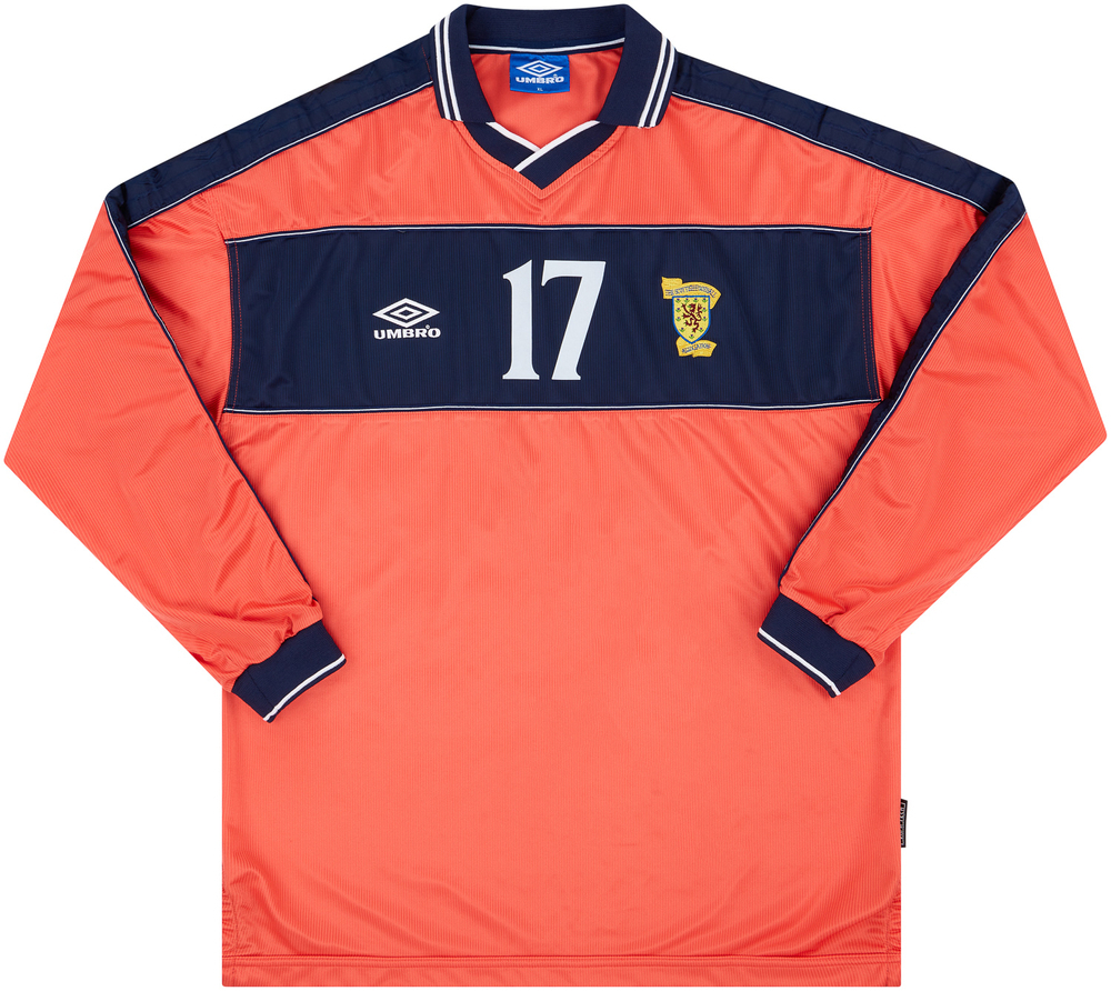 1999-00 Scotland Match Issue Away L/S Shirt #17-Match Worn Shirts International Teams Scotland Certified Match Worn New Products