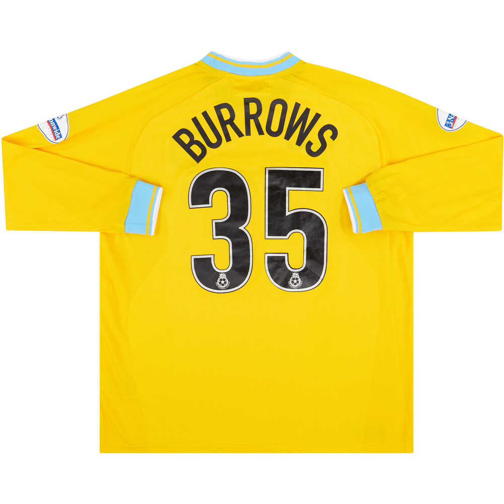 2001-02 Sheffield Wednesday Match Issue Away L/S Shirt Burrows #35