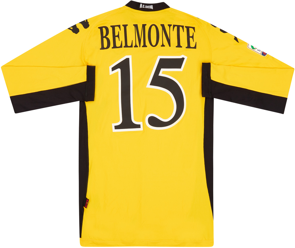 2011-12 Siena Match Issue Away L/S Shirt Belmonte #15-Match Worn Shirts  Other Italian Clubs Siena Certified Match Worn Long-Sleeves