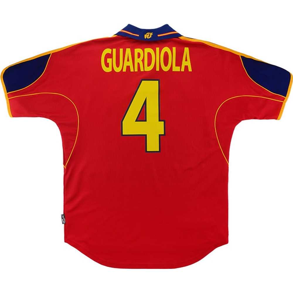 1999-02 Spain Home Shirt Guardiola #4 (Very Good) L