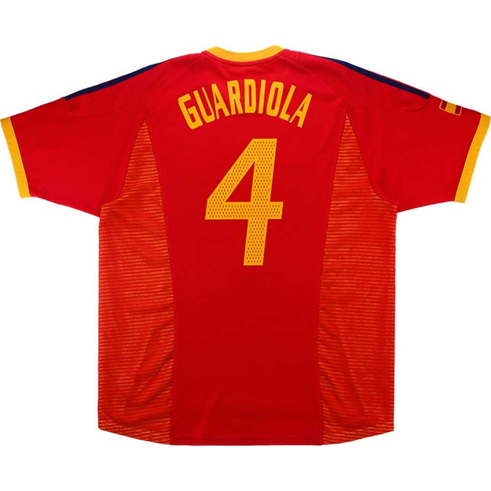 2002-04 Spain Home Shirt Guardiola #4 (Very Good) XL