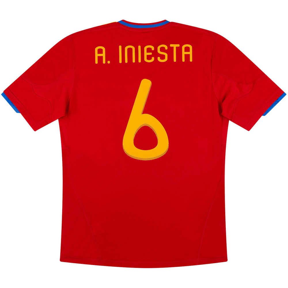 2009-10 Spain Home Shirt A.Iniesta #6 (Very Good) XXL