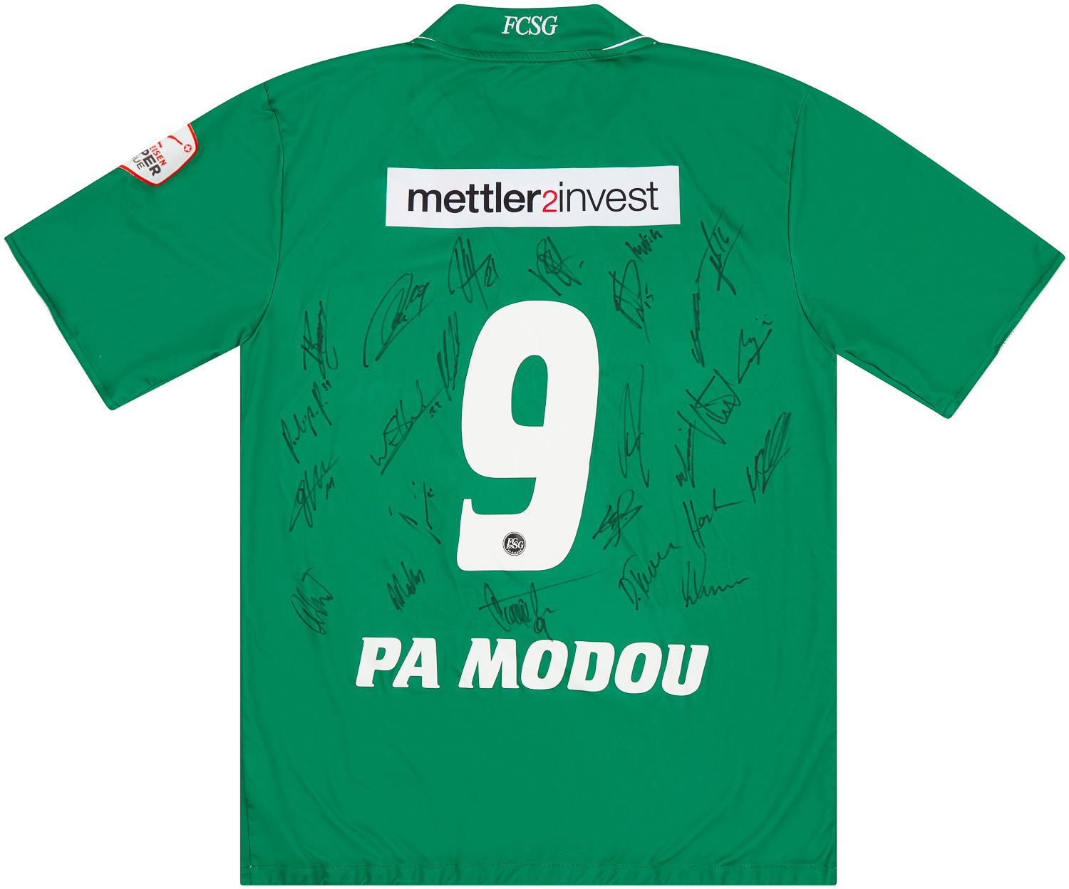 2012-13 St Gallen Match Issue Signed Home Shirt Pa Modou #9