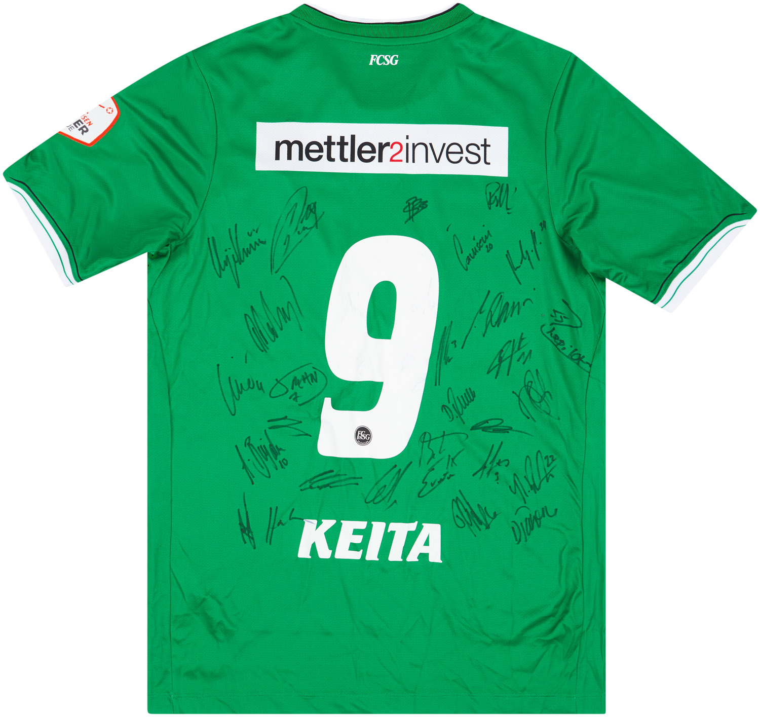 2014-15 St Gallen Match Issue Signed Home Shirt Keita #9