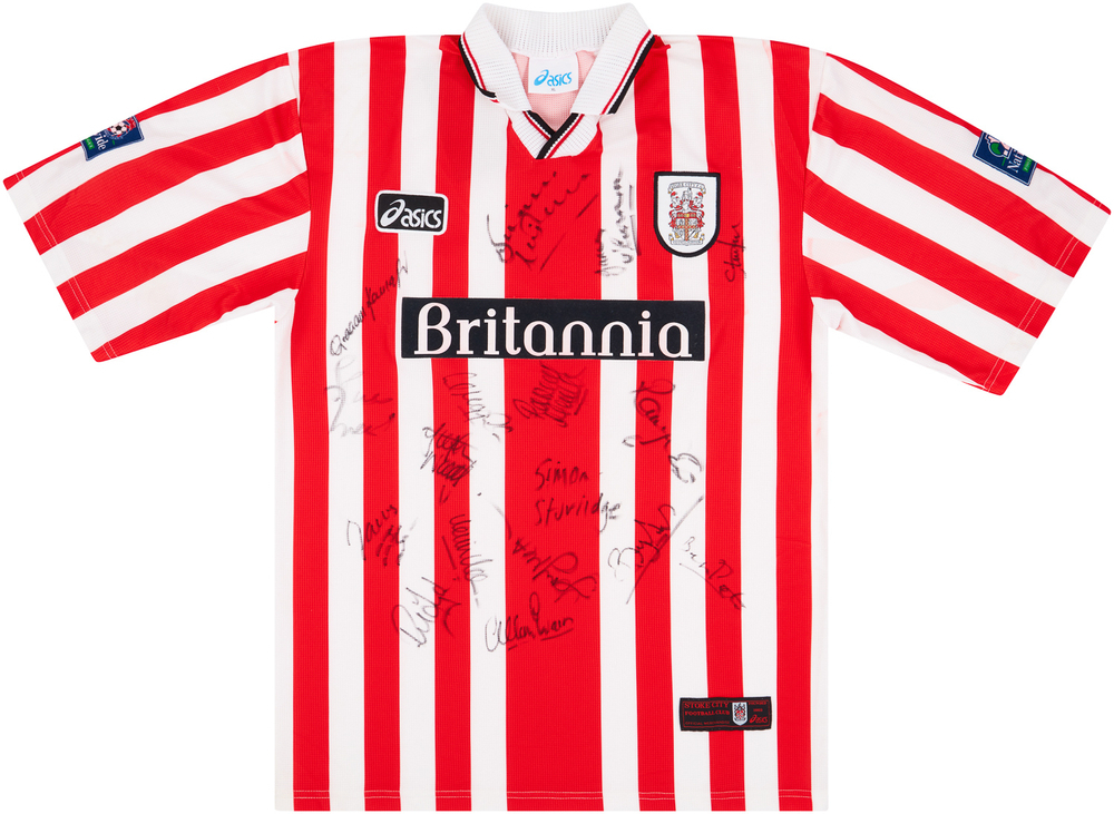 1997-99 Stoke City Match Issue Signed Home Shirt #3-Stoke City Match Worn Shirts Match Issue
