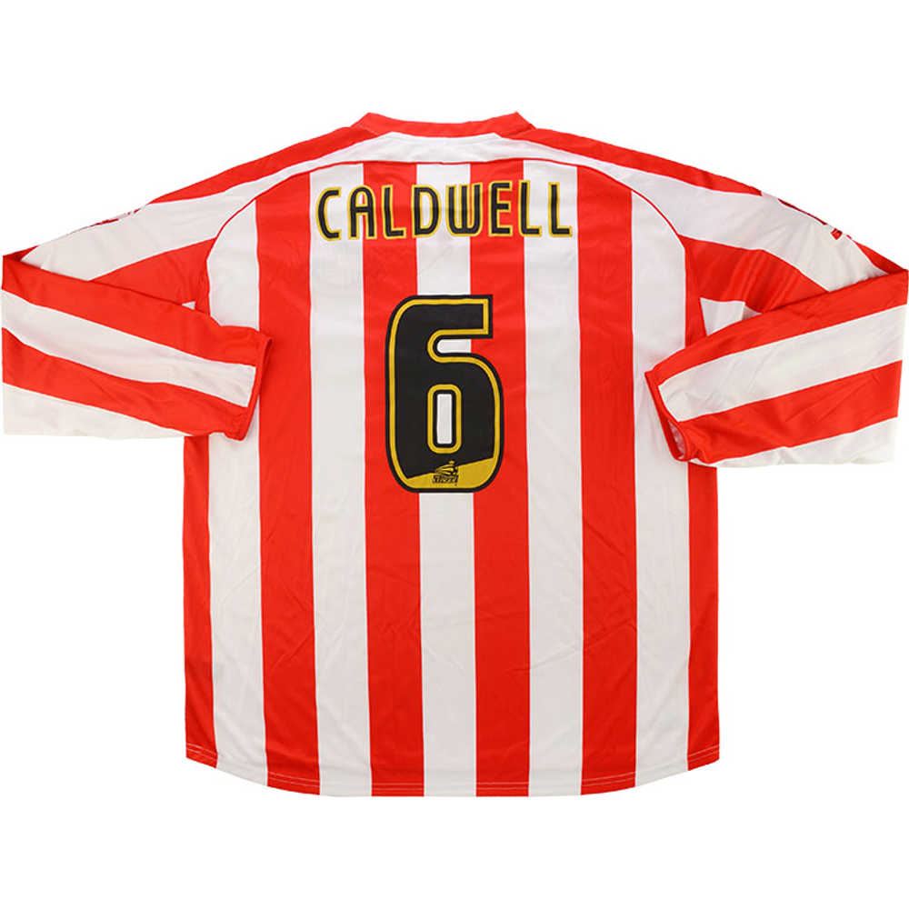 2006-07 Sunderland Match Issue Home L/S Shirt Caldwell #6
