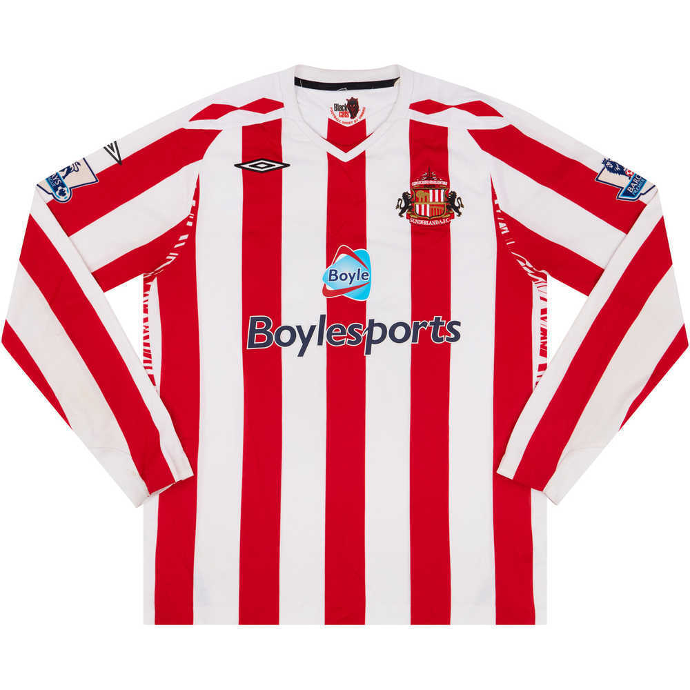 2007-08 Sunderland Match Issue Home L/S Shirt Clarke #22