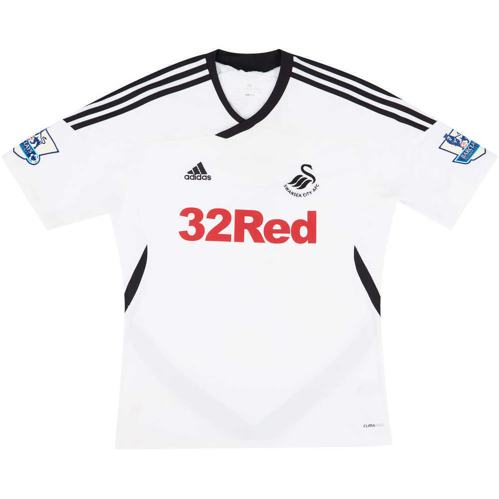 2011-12 Swansea Match Worn Home Shirt Tate #5 (v Man Utd)