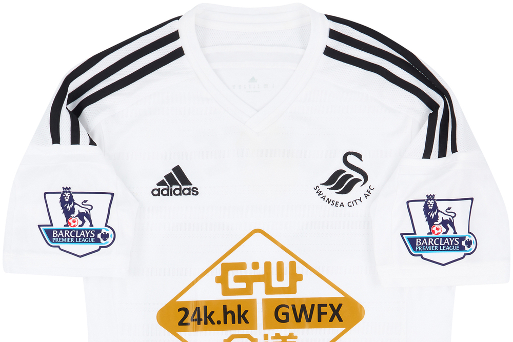 2014-15 Swansea Match Worn Home Shirt Montero #20-Match Worn Shirts Swansea City Certified Match Worn