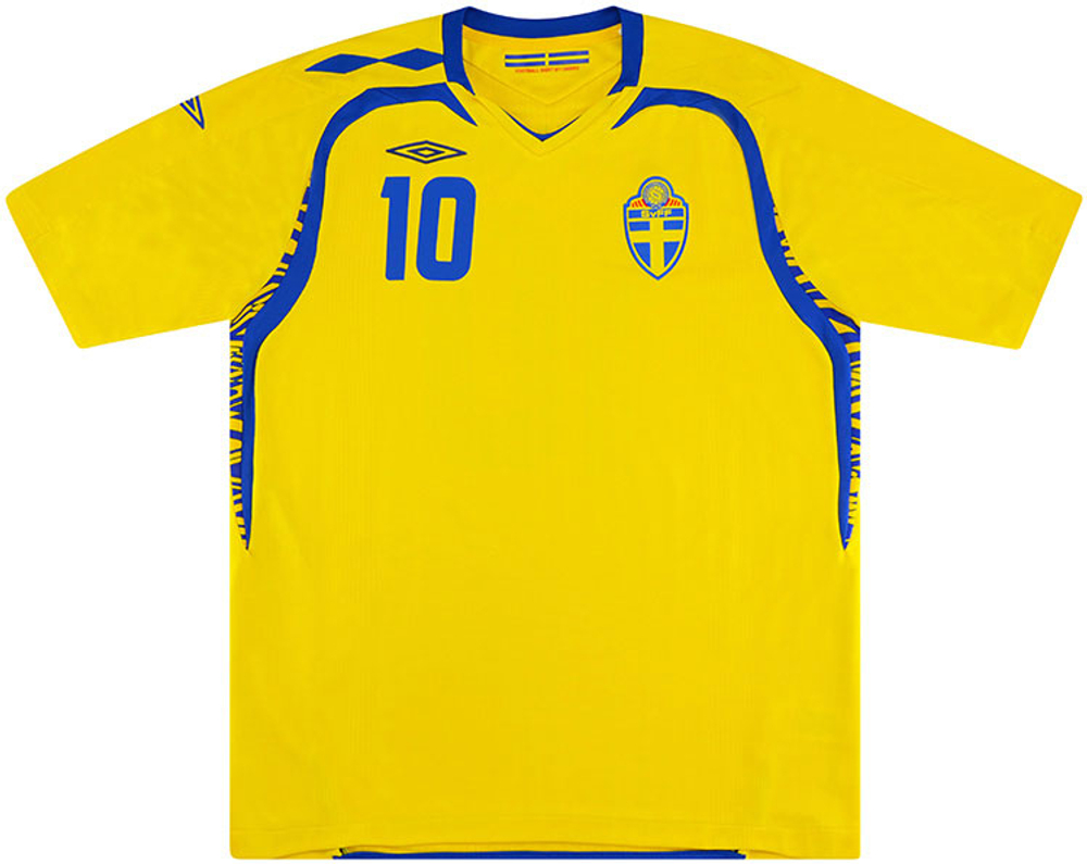 2007-09 Sweden Home Shirt Ibrahimović #10 (Excellent) S