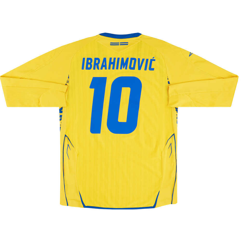 2007-09 Sweden Home L/S Shirt Ibrahimović #10 (Very Good) M