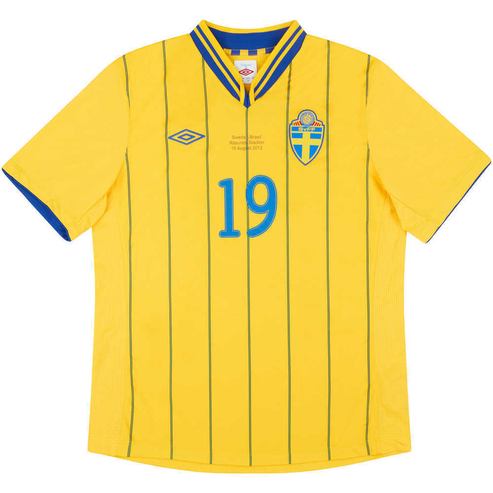 2012 Sweden Match Issue Home Shirt Bajrami #19 (v Brazil)