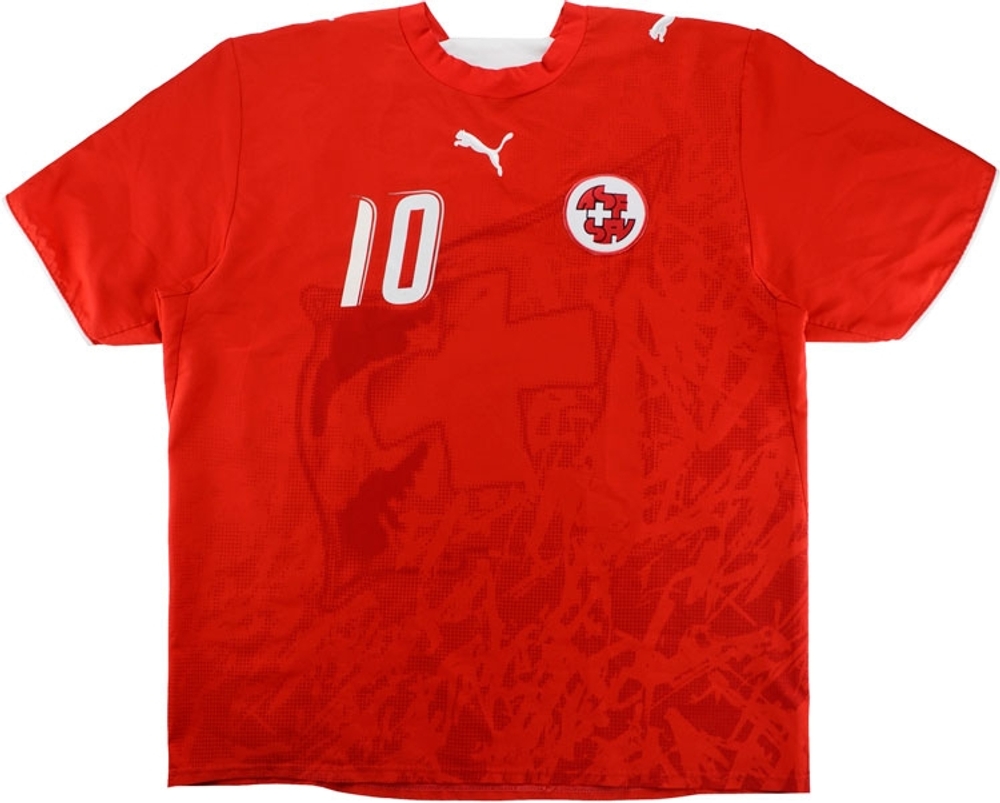 2006-08 Switzerland Home Shirt Gygax #10 (Very Good) XS-Switzerland Names & Numbers Germany 2006 Euro 2020