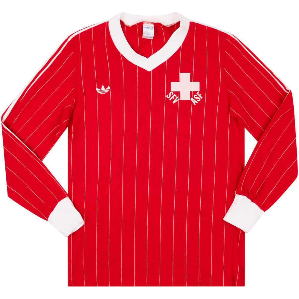 1983 Switzerland Match Worn Home L/S Shirt #6 (Decastel) v Scotland