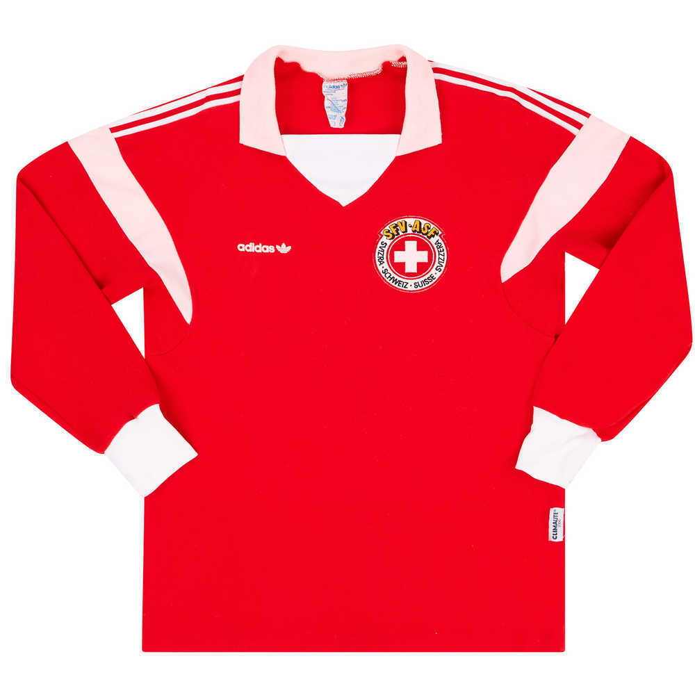 1986 Switzerland U-21 Match Issue Home L/S Shirt #16 (v Sweden)