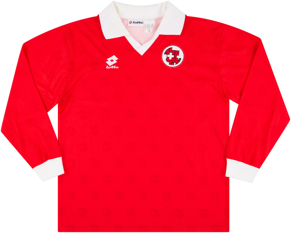1994-96 Switzerland Match Issue Home L/S Shirt #13-International Teams Match Worn Shirts Switzerland Certified Match Worn Long-Sleeves