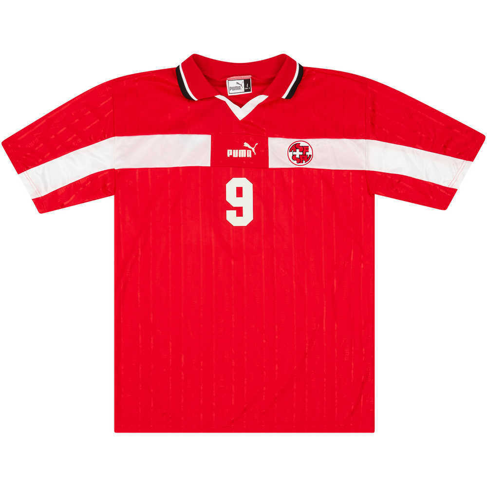 1998 Switzerland Match Worn Home Shirt #9 (Müller) v Denmark
