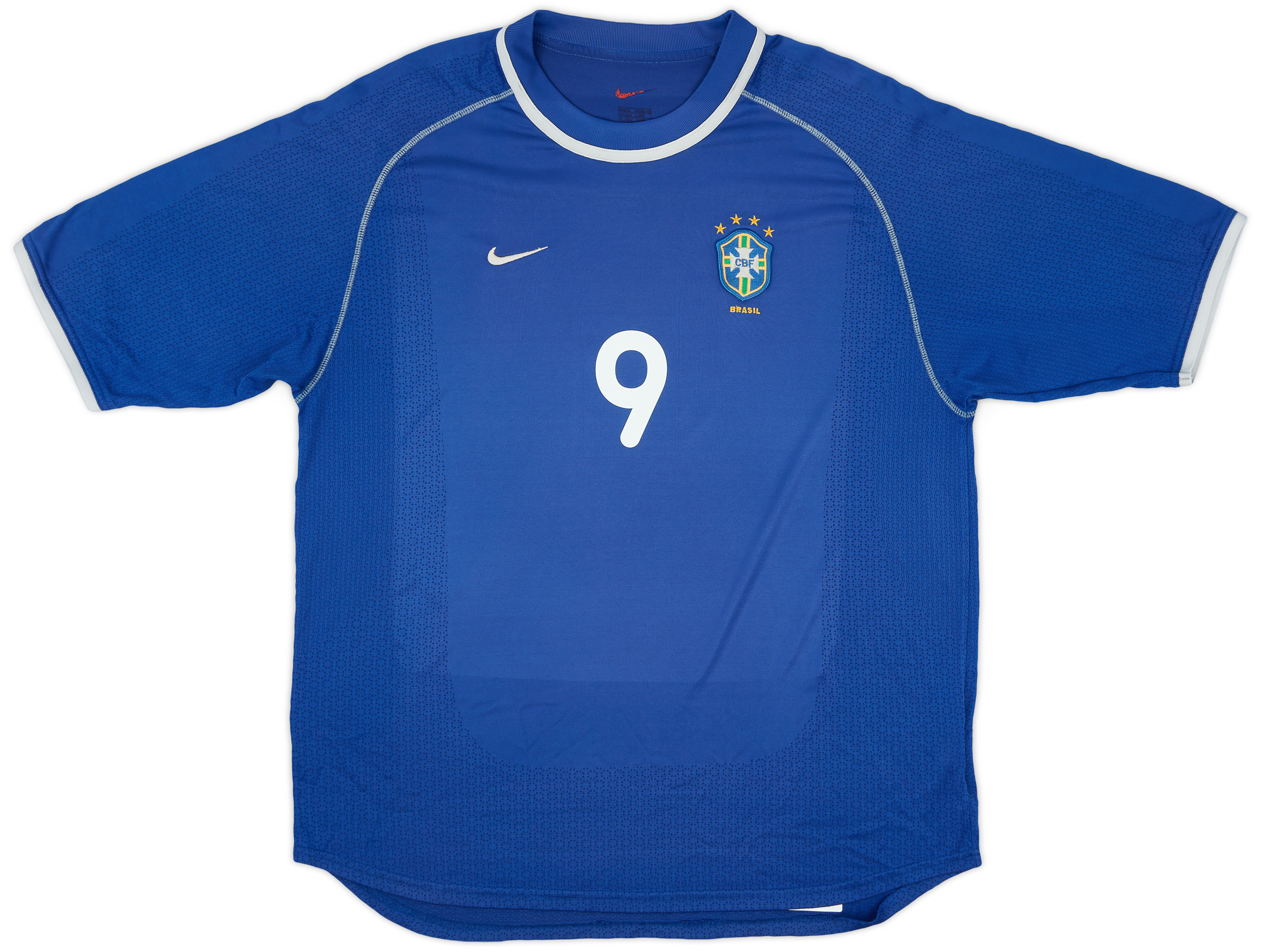 1998-00 Brazil Home Shirt Ronaldo #9 (Very Good - 6/10)