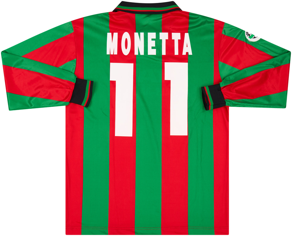 1998-99 Ternana Match Issue Home L/S Shirt Monetta #11- Other Italian Clubs Ternana Match Worn Shirts Certified Match Worn