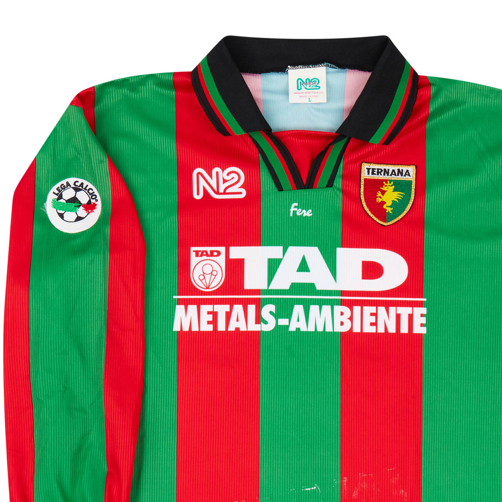 1998-99 Ternana Match Issue Home L/S Shirt Monetta #11- Other Italian Clubs Ternana Match Worn Shirts Certified Match Worn