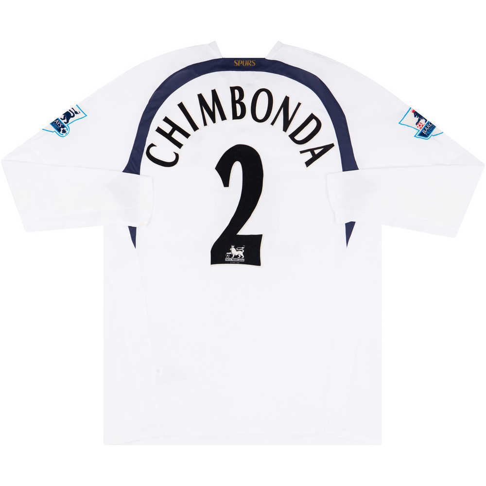 2006-07 Tottenham Match Issue Home L/S Shirt Chimbonda #2